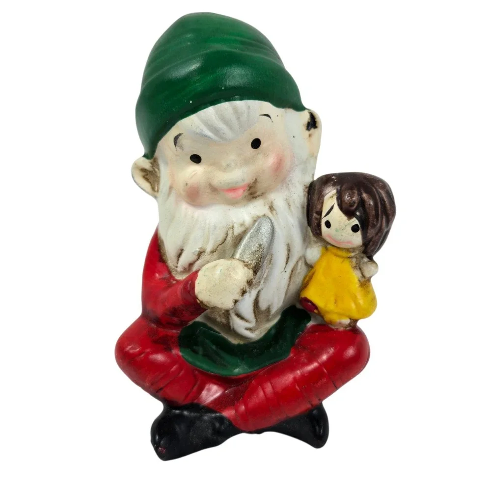Vtg 80s HOMCO Set Of 3 Christmas Elves Figurine Santa's Helpers Toy Makers #5205